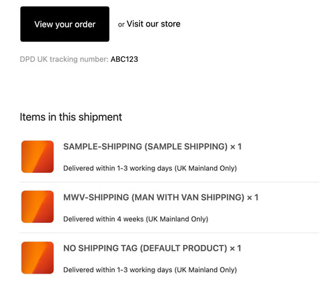 Shopify: Show messages on Order Confirmation & Shipping Confirmation Emails based on Product Tags in the order